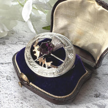 Load image into Gallery viewer, Vintage 9ct Rose Gold &amp; Silver Scottish Thistle Brooch : Ward Brothers, Edinburgh 1960
