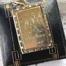 Load image into Gallery viewer, Antique Victorian Sterling Silver Large Book Locket Pendant: 1879 Hallmarks
