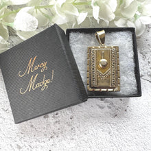 Load image into Gallery viewer, Antique Victorian Sterling Silver Large Book Locket Pendant: 1879 Hallmarks
