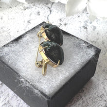 Load image into Gallery viewer, Victorian Real Scarab Beetle Rolled Gold Brooch: Antique Insect Love Token Jewellery
