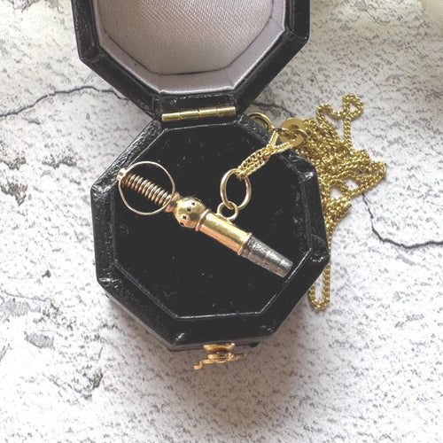 Georgian 18ct Gold Ratchet Pocket Watch Key: Antique Miniature Key Novelty Pendant/Charm/Fob