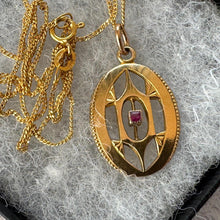 Load image into Gallery viewer, Antique Victorian 18ct Gold &amp; Ruby Pendant: Optional 20&quot; Gold Chain
