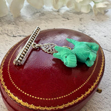 Load image into Gallery viewer, Antique Art Deco Sterling Silver &amp; Celluloid Scottie Dog Lapel Pin: Charles Horner Attributed
