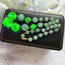 Load image into Gallery viewer, Rare Antique Uranium Glass Statement Necklace – Victorian Vaseline Glass Beads – Collectible Glowing Jewellery
