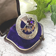 Load image into Gallery viewer, Vintage 9ct Rose Gold &amp; Silver Scottish Thistle Brooch : Ward Brothers, Edinburgh 1960
