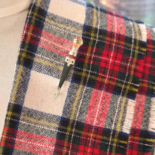 Load image into Gallery viewer, Victorian Scottish Citrine Thistle Sgian Dubh Silver Brooch: Antique Sterling Silver Figural Lapel Pin
