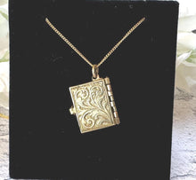 Load image into Gallery viewer, Antique Edwardian Miniature Brass &amp; Enamel Photo Book Charm OXFORD: Novelty Pendant and Chain
