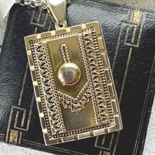 Load image into Gallery viewer, Antique Victorian Sterling Silver Large Book Locket Pendant: 1879 Hallmarks
