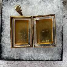 Load image into Gallery viewer, Antique Victorian Sterling Silver Large Book Locket Pendant: 1879 Hallmarks
