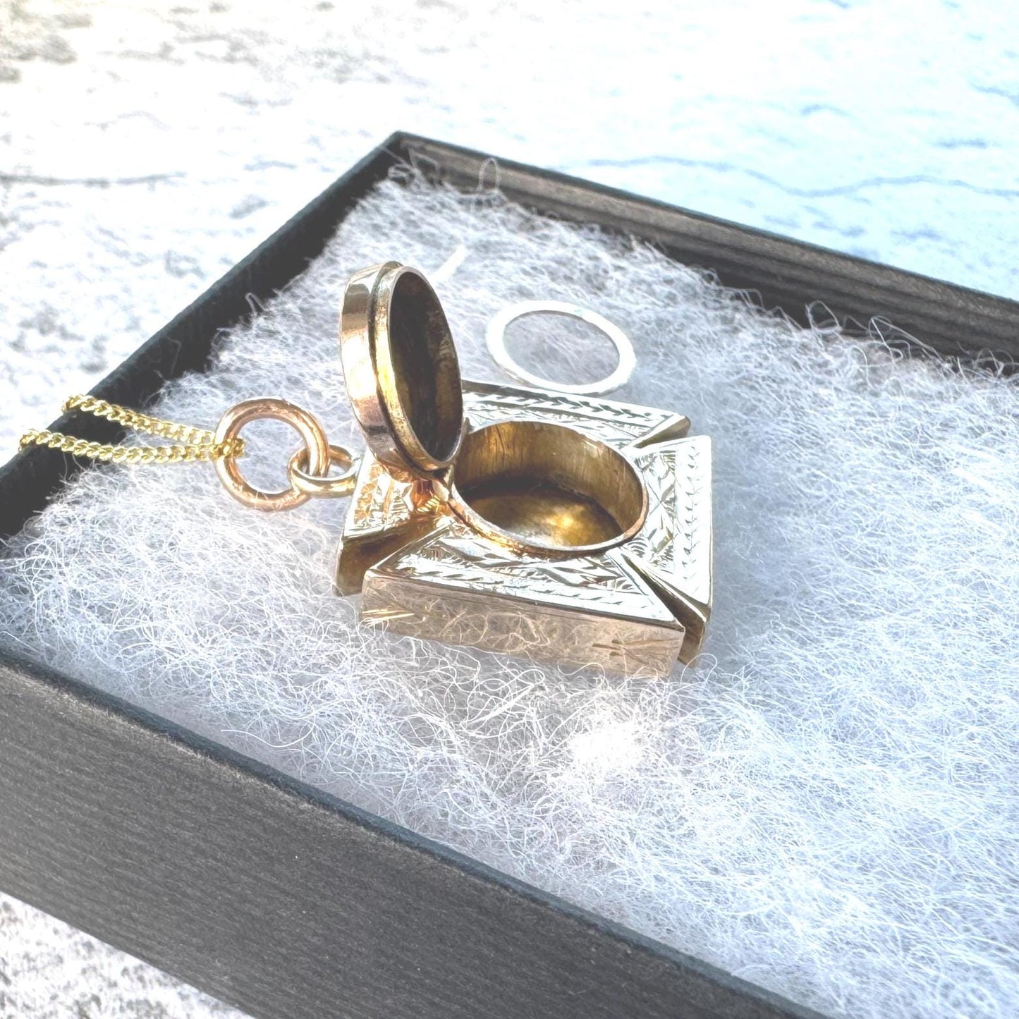 Victorian 9ct Gold Engraved Maltese Cross Hidden Locket Pendant