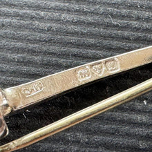 Load image into Gallery viewer, Antique Sterling Silver Hockey Stick Figural Brooch: Boxed Charles Horner Lapel Pin, Chester 1911
