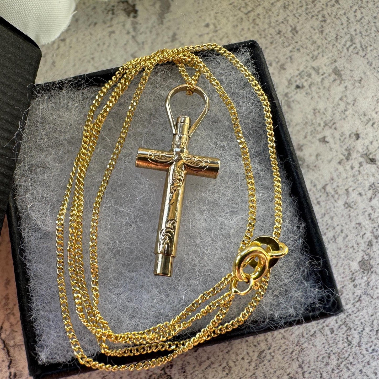Victorian 15ct Gold Ankh Cross Pocket Watch Key Pendant Charm