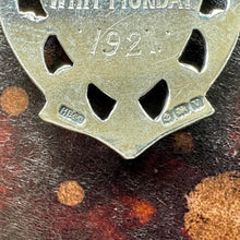 Load image into Gallery viewer, Antique Sterling Silver Albert Watch Chain: T-Bar Fob &amp; Clip, 1921. Art Deco Bracelet/Necklace
