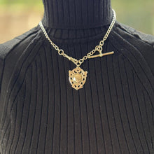 Load image into Gallery viewer, Antique Sterling Silver Albert Watch Chain: T-Bar Fob &amp; Clip, 1921. Art Deco Bracelet/Necklace
