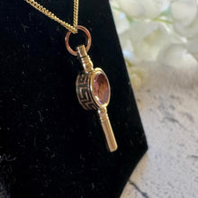 Cargar imagen en el visor de la galería, Antique Victorian 9ct Gold Scottish Citrine &amp; Bloodstone Watch Key Pendant Charm: Optional Chain
