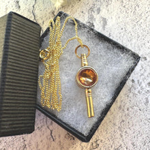 Cargar imagen en el visor de la galería, Antique Victorian 9ct Gold Scottish Citrine &amp; Bloodstone Watch Key Pendant Charm: Optional Chain
