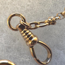 Load image into Gallery viewer, Victorian 18ct Rolled Gold Guard Chain Necklace: Antique 58" Gold-Filled Muff Chain With Dog-Clip &amp; Spring Ring
