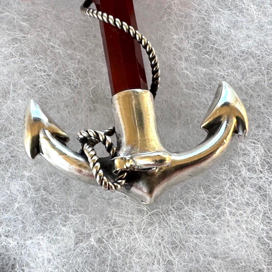 Victorian Scottish Banded Agate Cross & Fouled Anchor Silver Brooch