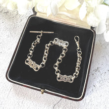 Cargar imagen en el visor de la galería, Victorian ALBO SILVER Fancy Albert Pocket Watch Chain: Mens Collectible Antique Jewellery
