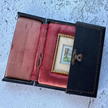 Load image into Gallery viewer, Antique French Gilt Minature Landscape Painting In Original Moseley Ware Fitted Cabinet Case
