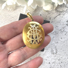 Load image into Gallery viewer, Victorian AEI Mourning Locket, Eternal Love Amity Eternity Infinity. Antique 18ct Gold Vermeil Memorial Pendant
