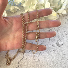Load image into Gallery viewer, Victorian 18ct Rolled Gold Guard Chain Necklace: Antique 58" Gold-Filled Muff Chain With Dog-Clip &amp; Spring Ring
