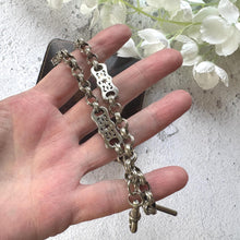 Cargar imagen en el visor de la galería, Victorian ALBO SILVER Fancy Albert Pocket Watch Chain: Mens Collectible Antique Jewellery
