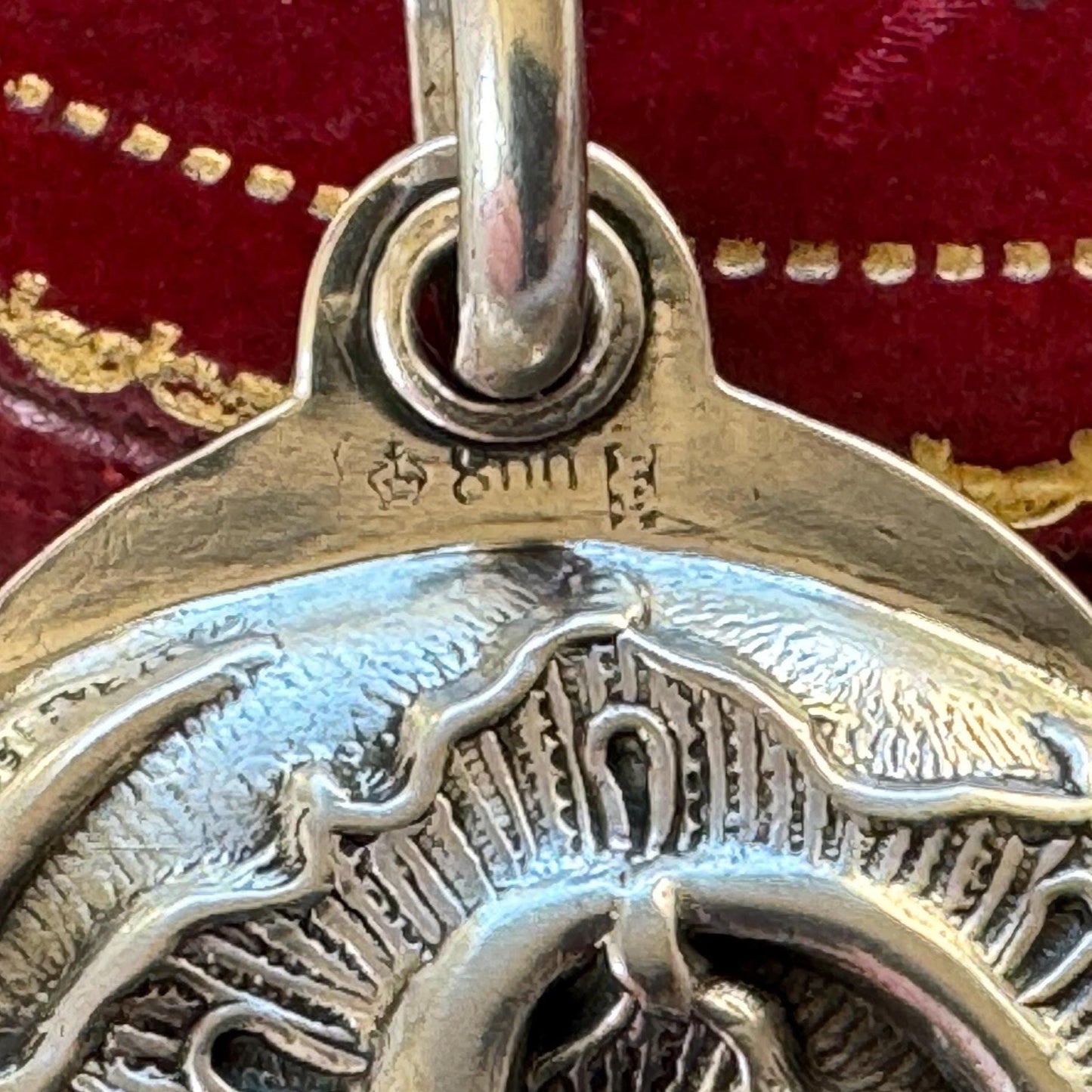 Art Nouveau 800 Silver Mirror Pendant: Antique Jugendstil Deeply Embossed Iris & Whiplash Locket, Germany