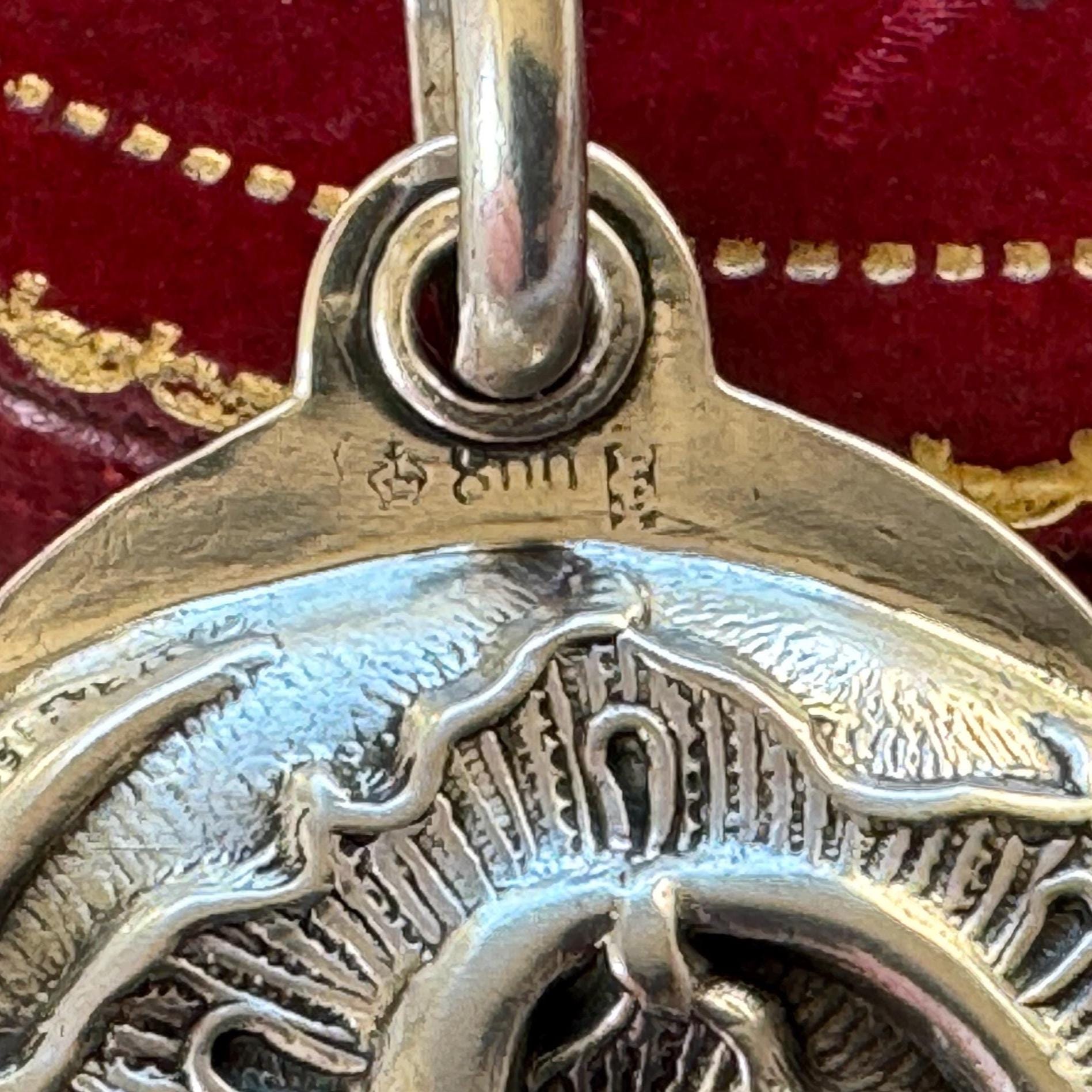 Art Nouveau 800 Silver Mirror Pendant: Antique Jugendstil Deeply Embossed Iris & Whiplash Locket, Germany