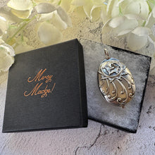 Lade das Bild in den Galerie-Viewer, Art Nouveau 800 Silver Mirror Pendant: Antique Jugendstil Deeply Embossed Iris &amp; Whiplash Locket, Germany
