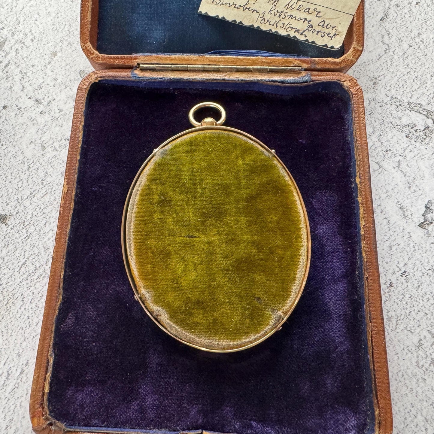 Rare Edwardian Portrait Miniature Pendant by MAUD MARION WEAR: Antique Rolled Gold Locket Frame, Boxed