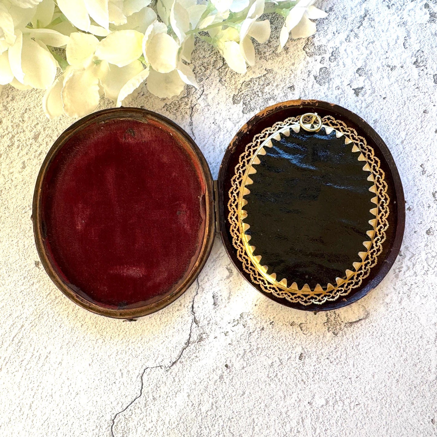 Georgian Signed Portrait Miniature of a Lady, Ormolu Pendant Frame, Cased