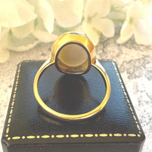 Cargar imagen en el visor de la galería, Antique Natural Opal Oval Solitaire 18ct Yellow Gold Ring: Victorian Ring Size R/8.75
