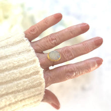 Cargar imagen en el visor de la galería, Antique Natural Opal Oval Solitaire 18ct Yellow Gold Ring: Victorian Ring Size R/8.75
