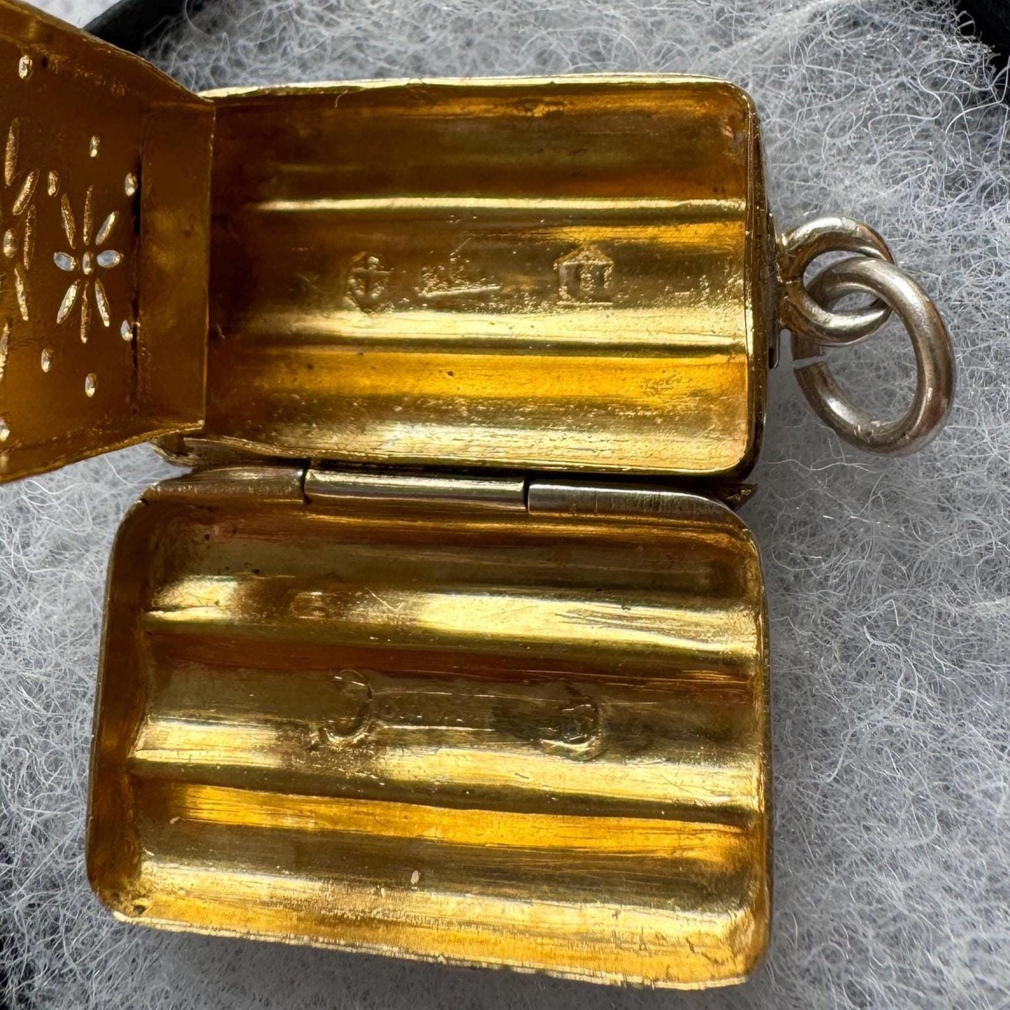 Rare Georgian Silver Miniature Cigar Box Vinaigrette Pendant