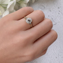 Load image into Gallery viewer, Antique 1920s Sapphire Diamond Cluster Ring: 18ct Gold &amp; Platinum Edwardian/Art Deco Engagement Ring
