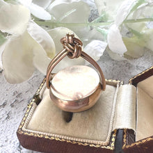 Load image into Gallery viewer, Victorian 9ct Gold Scottish Bloodstone Spinner Fob: Antique Eternity Love Knot &amp; Shield Large Pendant, Hallmarked 1894
