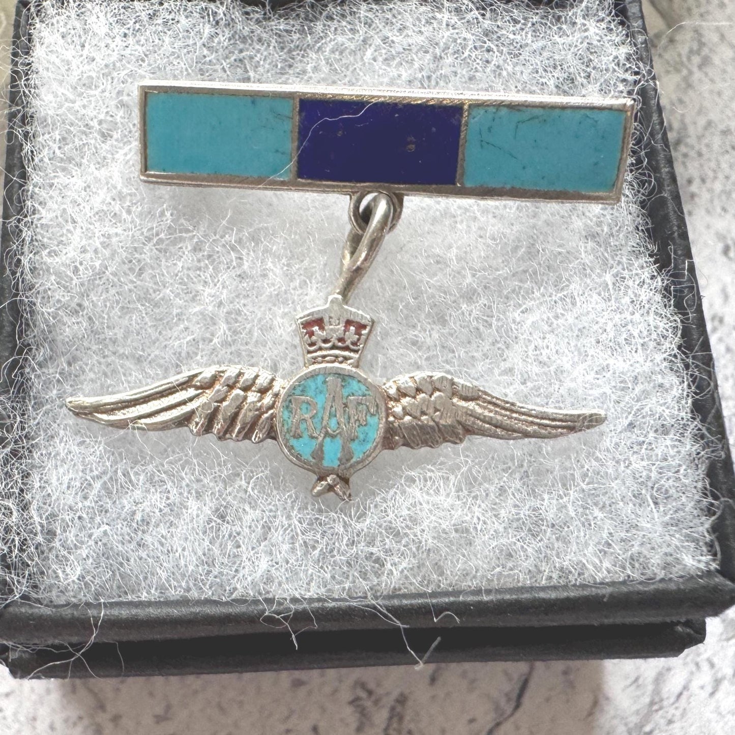 Vintage Sterling Silver & Enamel WWII RAF Sweetheart Brooch: 1940s Military Love Token Jewellery