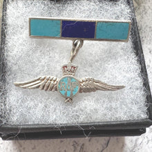 Load image into Gallery viewer, Vintage Sterling Silver &amp; Enamel WWII RAF Sweetheart Brooch: 1940s Military Love Token Jewellery
