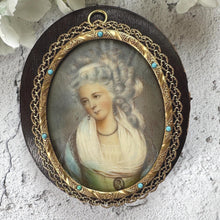 Load image into Gallery viewer, Georgian Signed Portrait Miniature of a Lady, Ormolu Pendant Frame, Cased

