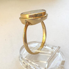 Cargar imagen en el visor de la galería, Antique Natural Opal Oval Solitaire 18ct Yellow Gold Ring: Victorian Ring Size R/8.75
