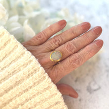 Cargar imagen en el visor de la galería, Antique Natural Opal Oval Solitaire 18ct Yellow Gold Ring: Victorian Ring Size R/8.75

