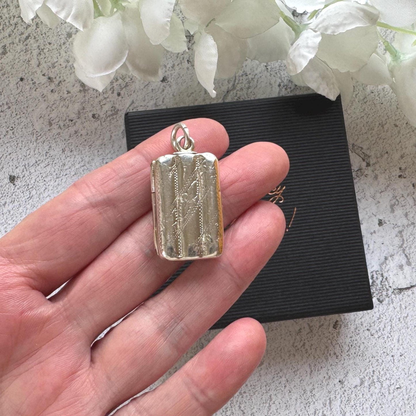 Rare Georgian Silver Miniature Cigar Box Vinaigrette Pendant