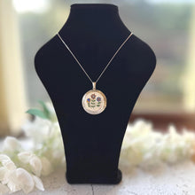 Carica l'immagine nel visualizzatore di Gallery, Vintage Sterling Silver Enamel Floral Locket, Victorian Style Photo Locket Necklace
