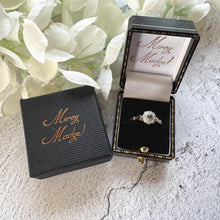 Load image into Gallery viewer, Antique 1920s Sapphire Diamond Cluster Ring: 18ct Gold &amp; Platinum Edwardian/Art Deco Engagement Ring
