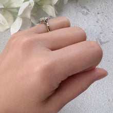 Load image into Gallery viewer, Antique 1920s Sapphire Diamond Cluster Ring: 18ct Gold &amp; Platinum Edwardian/Art Deco Engagement Ring
