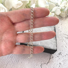 Load image into Gallery viewer, Vintage English Sterling Silver Curb Bracelet, Love Heart Padlock Clasp, Equestrian Horseshoe Charm
