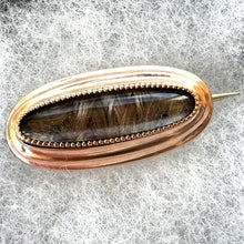 Load image into Gallery viewer, Antique Georgian 15ct Gold Hairwork Keepsake Brooch Circa 1800 : Sentimental Memorial Cravat/Lapel Pin

