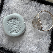 Load image into Gallery viewer, Antique Dutch Sterling Silver Signet Ring: Zuid-Holland Heraldic Coat of Arms Intaglio

