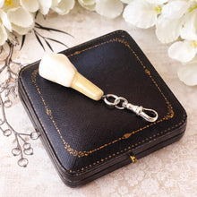 Charger l'image dans la galerie, Antique Victorian Silver Stag Tooth Breloque Pendant With Dog-Clip
